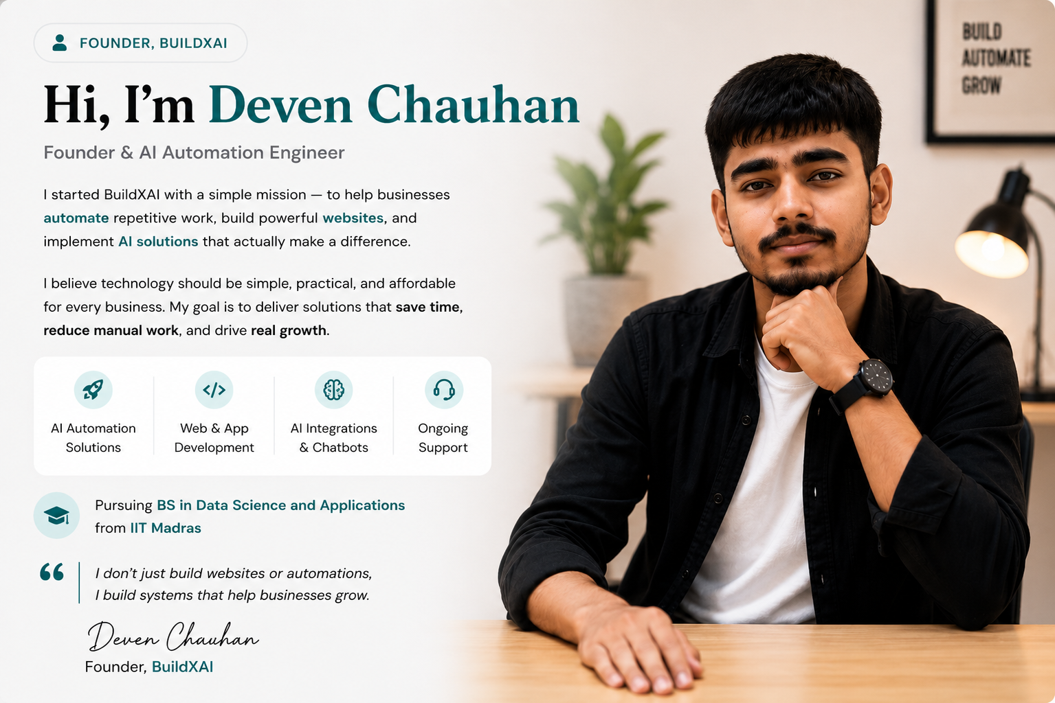 Deven Chauhan - Founder of BuildXAI